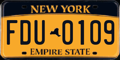 NY license plate FDU0109