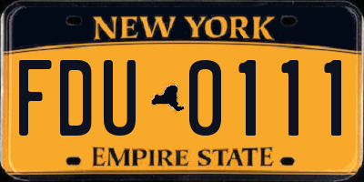 NY license plate FDU0111