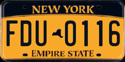 NY license plate FDU0116