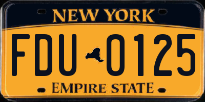 NY license plate FDU0125