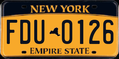 NY license plate FDU0126