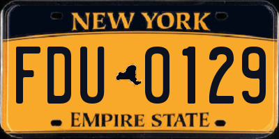 NY license plate FDU0129