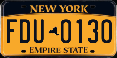 NY license plate FDU0130