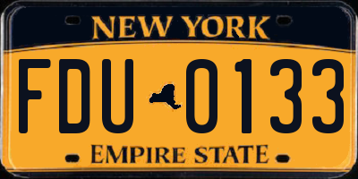 NY license plate FDU0133