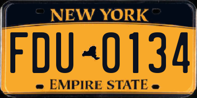 NY license plate FDU0134