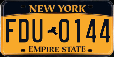NY license plate FDU0144
