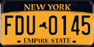 NY license plate FDU0145