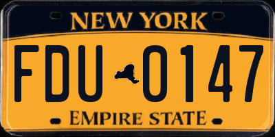 NY license plate FDU0147