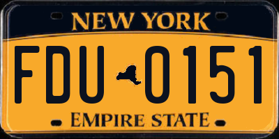 NY license plate FDU0151