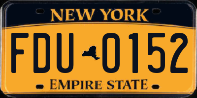 NY license plate FDU0152