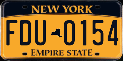 NY license plate FDU0154