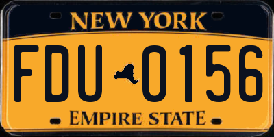 NY license plate FDU0156