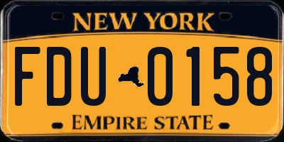 NY license plate FDU0158