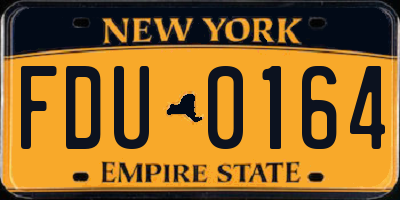 NY license plate FDU0164