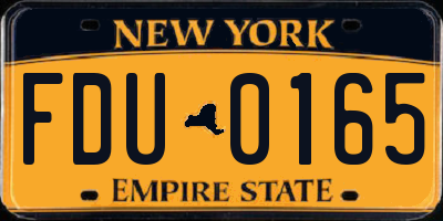 NY license plate FDU0165