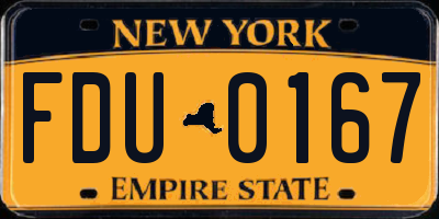 NY license plate FDU0167