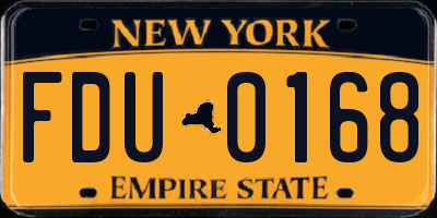 NY license plate FDU0168