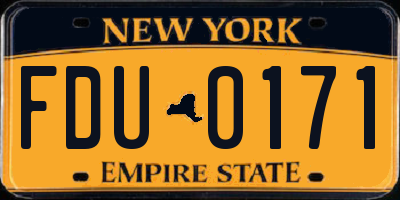 NY license plate FDU0171