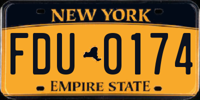 NY license plate FDU0174