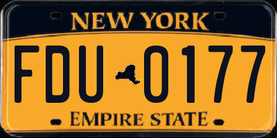 NY license plate FDU0177