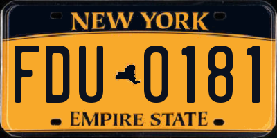 NY license plate FDU0181