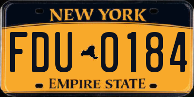 NY license plate FDU0184