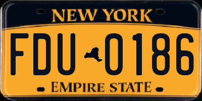 NY license plate FDU0186