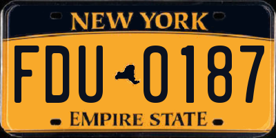 NY license plate FDU0187