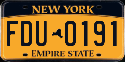 NY license plate FDU0191