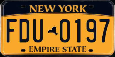 NY license plate FDU0197