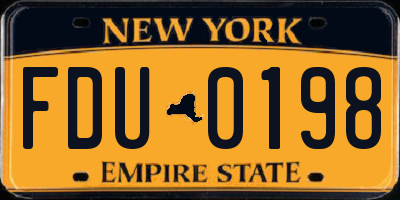 NY license plate FDU0198