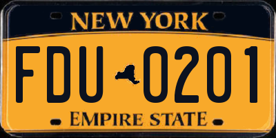 NY license plate FDU0201