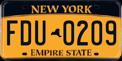 NY license plate FDU0209