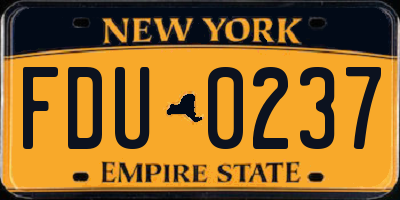 NY license plate FDU0237