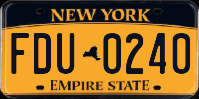 NY license plate FDU0240