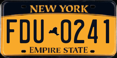 NY license plate FDU0241