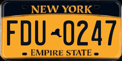 NY license plate FDU0247