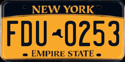 NY license plate FDU0253
