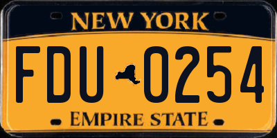 NY license plate FDU0254