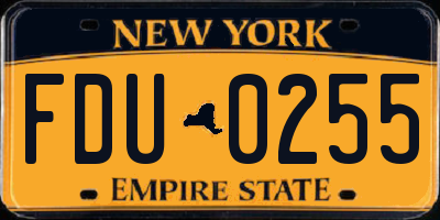 NY license plate FDU0255
