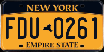 NY license plate FDU0261
