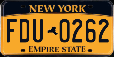 NY license plate FDU0262