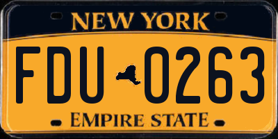 NY license plate FDU0263
