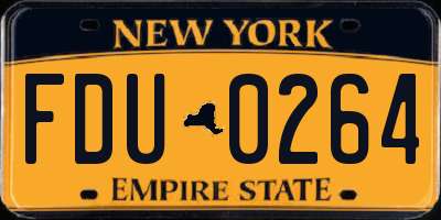 NY license plate FDU0264