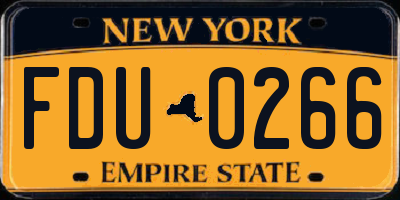 NY license plate FDU0266