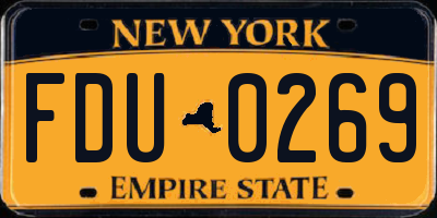 NY license plate FDU0269