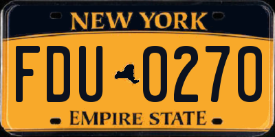 NY license plate FDU0270