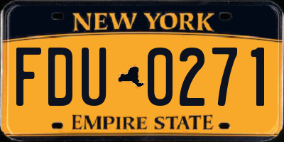 NY license plate FDU0271