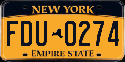 NY license plate FDU0274