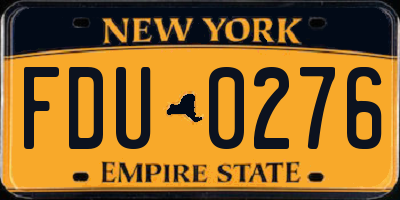 NY license plate FDU0276